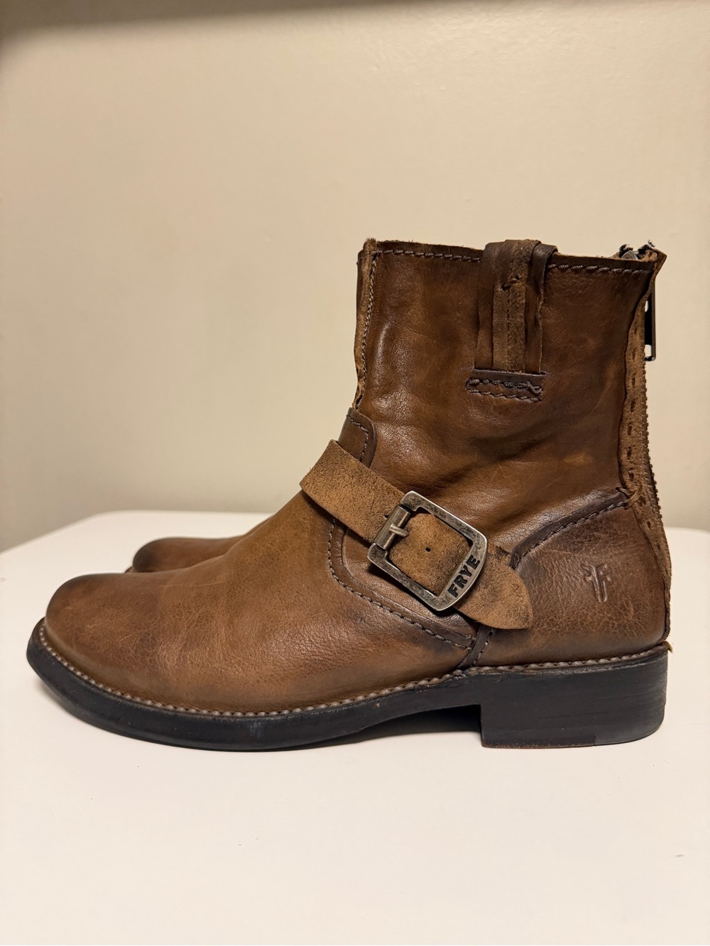 Frye Engineer Harness Boots Light Brown Women’s US 7.5 B